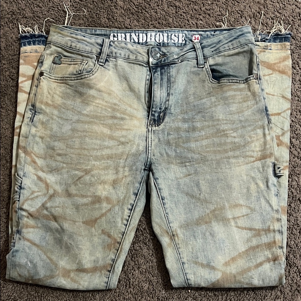 Denim&Co Men's Relaxed Tan and Blue Jeans